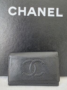 Auth Chanel CC Caviar Key Case